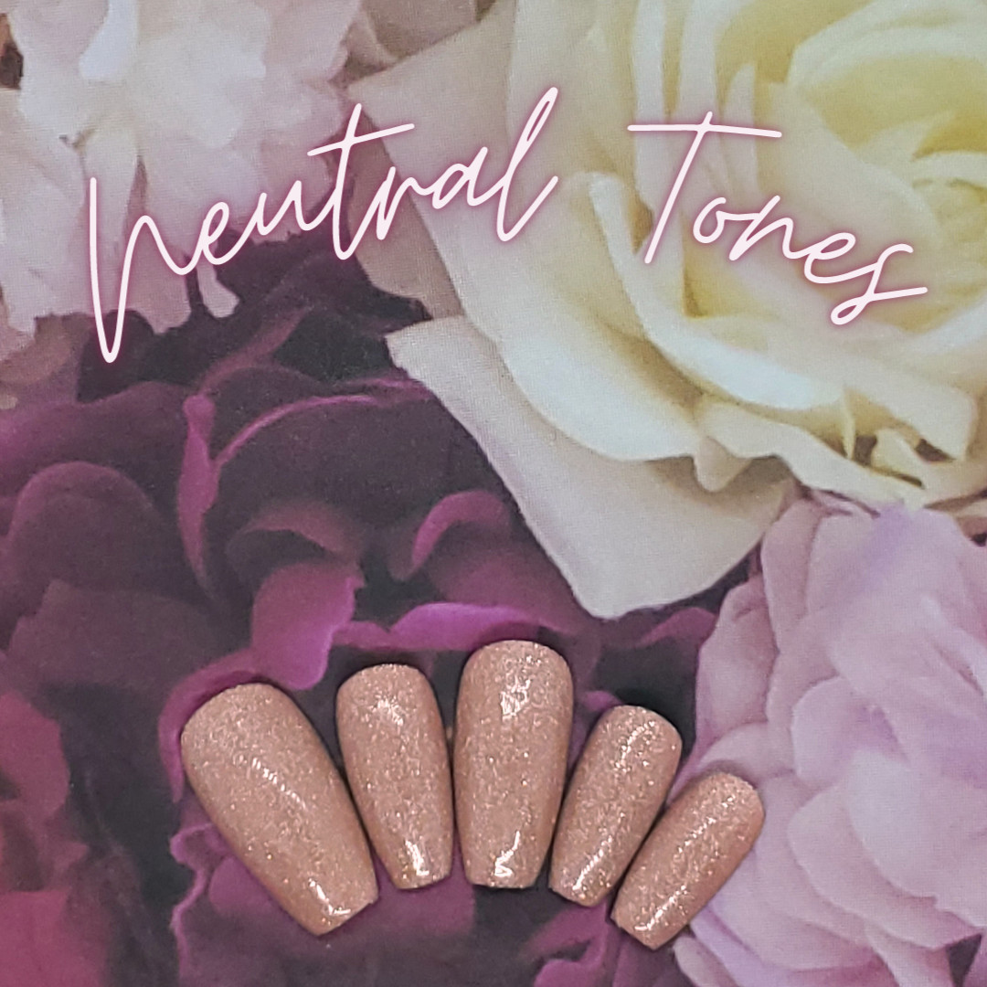 #13 Holo Purple Brown Nude Press On Nails | Handmade | Hard Gel Glue On Nails