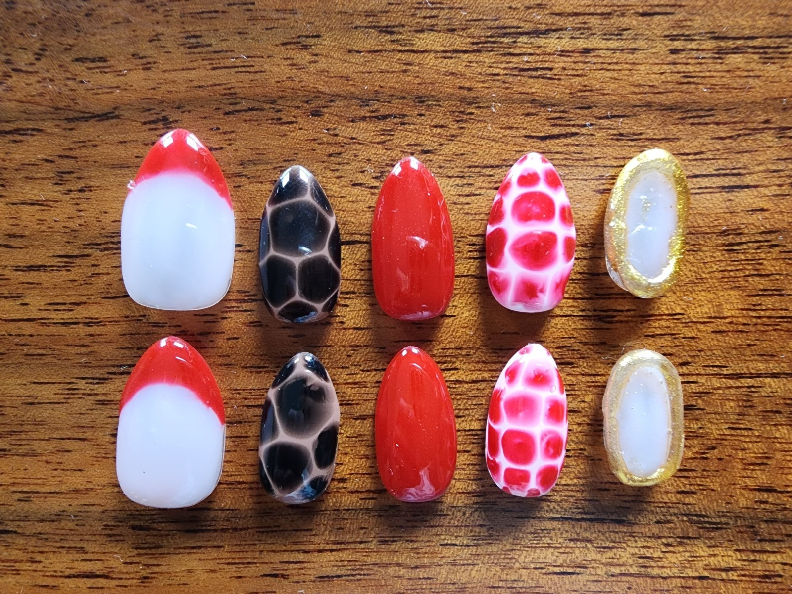 Custom Gel Press On Nails | 10 piece set with Kit | U Pick Shape & Size