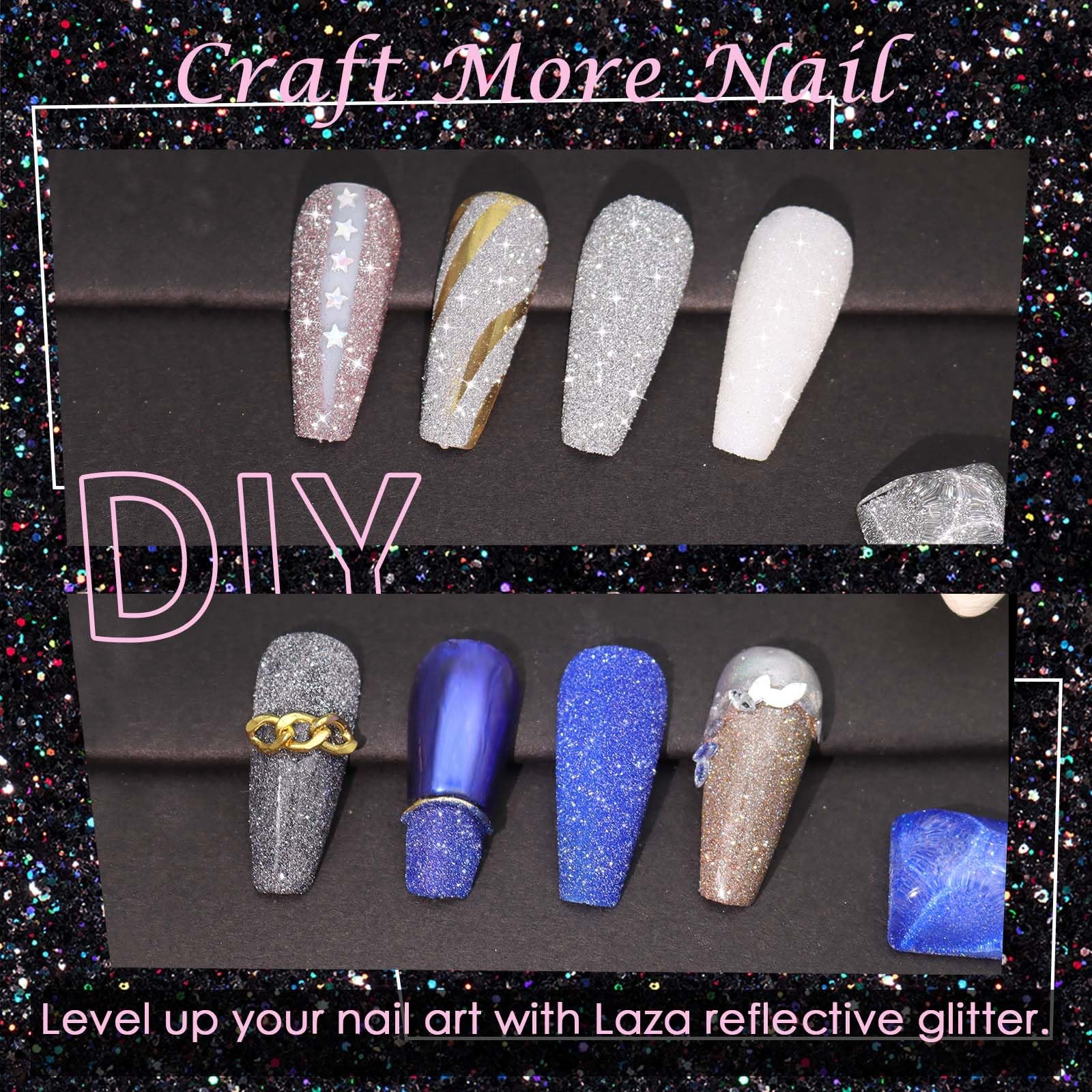 1.5g/0.05oz Diamond Nail Glitter Reflective Glitter Rhinestones Diamond Dust …