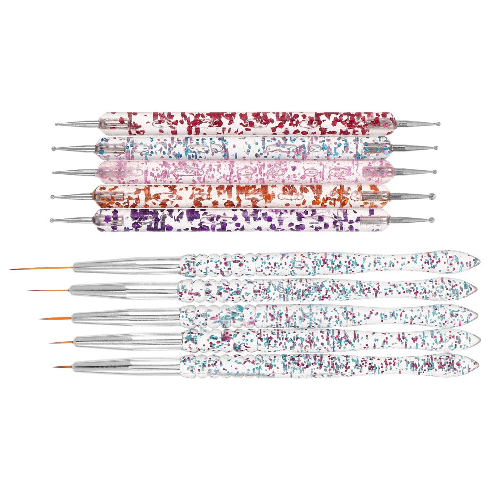 10 Pcs Nail Dotting Pen Nails Art Marker Pens Tool Dual-line Contour