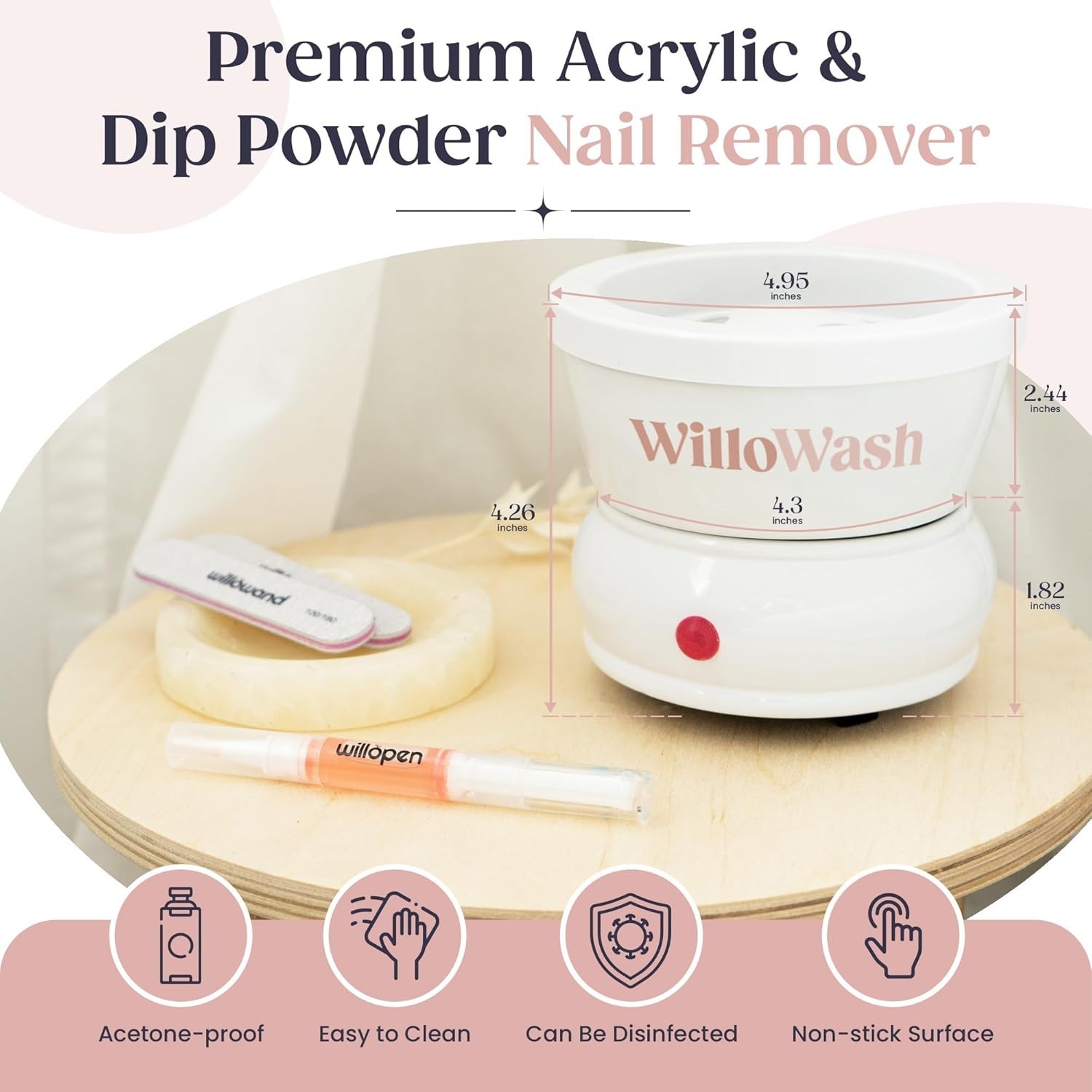 Professional Nail Replacement System – Acetone Remover Bowl with Tools Included