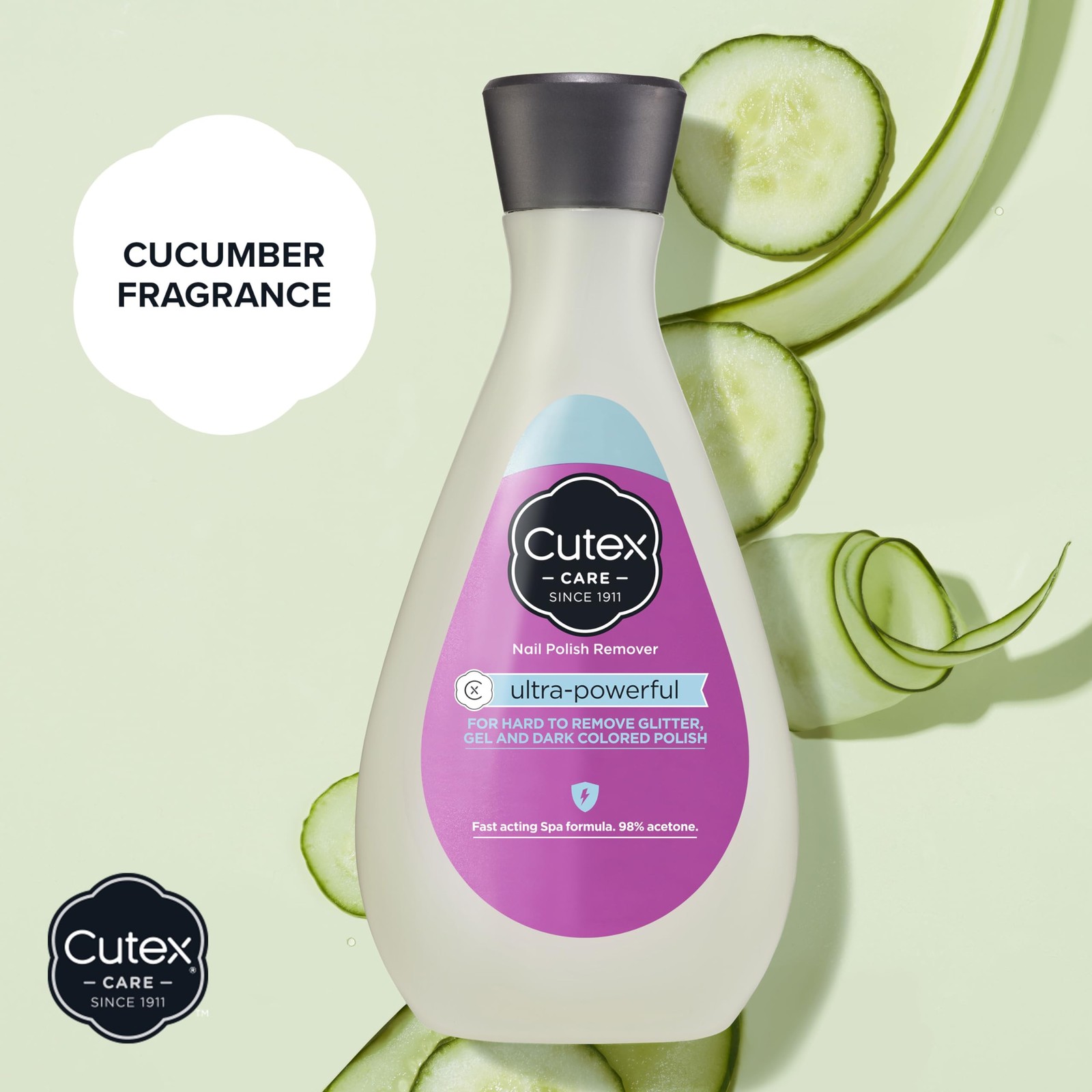 Cutex Gel Nail Polish Remover, 6.76 Fl Oz (Pack of 1), Cucumber Fragrance