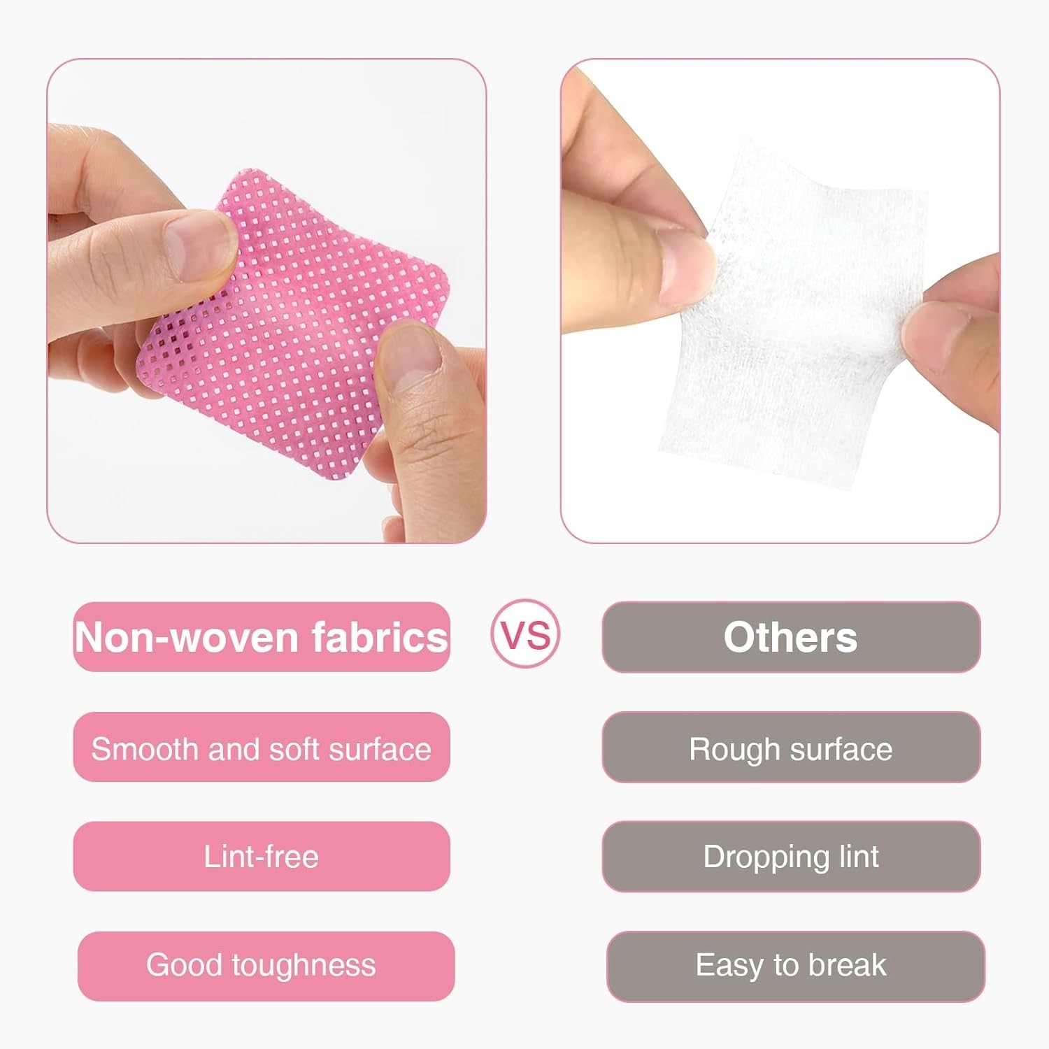 Professional Nail Wipes, 600 Pack Lint Free Pads for Gel and Acrylic Cleaning