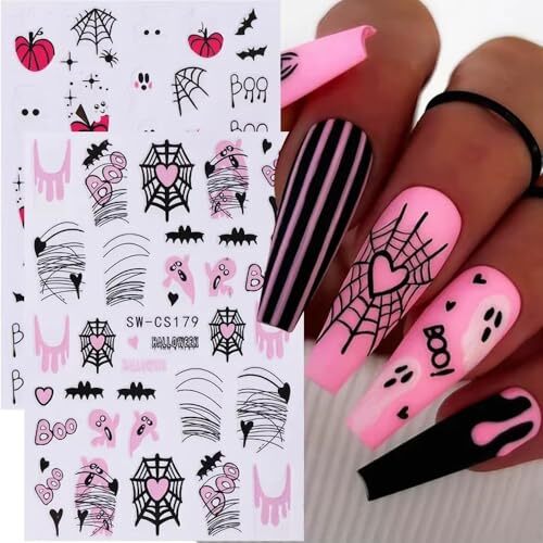 Holiday Nail Stickers, Halloween & Thanksgiving Day Fall Nail Decals 3D CS166