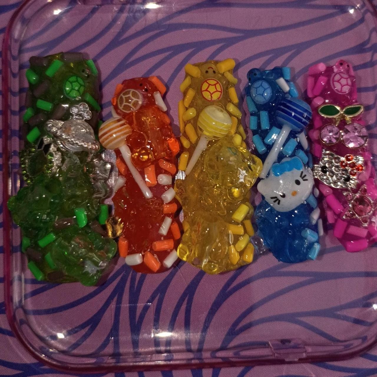 Rainbow Hellokitty Themed Presson Junknails