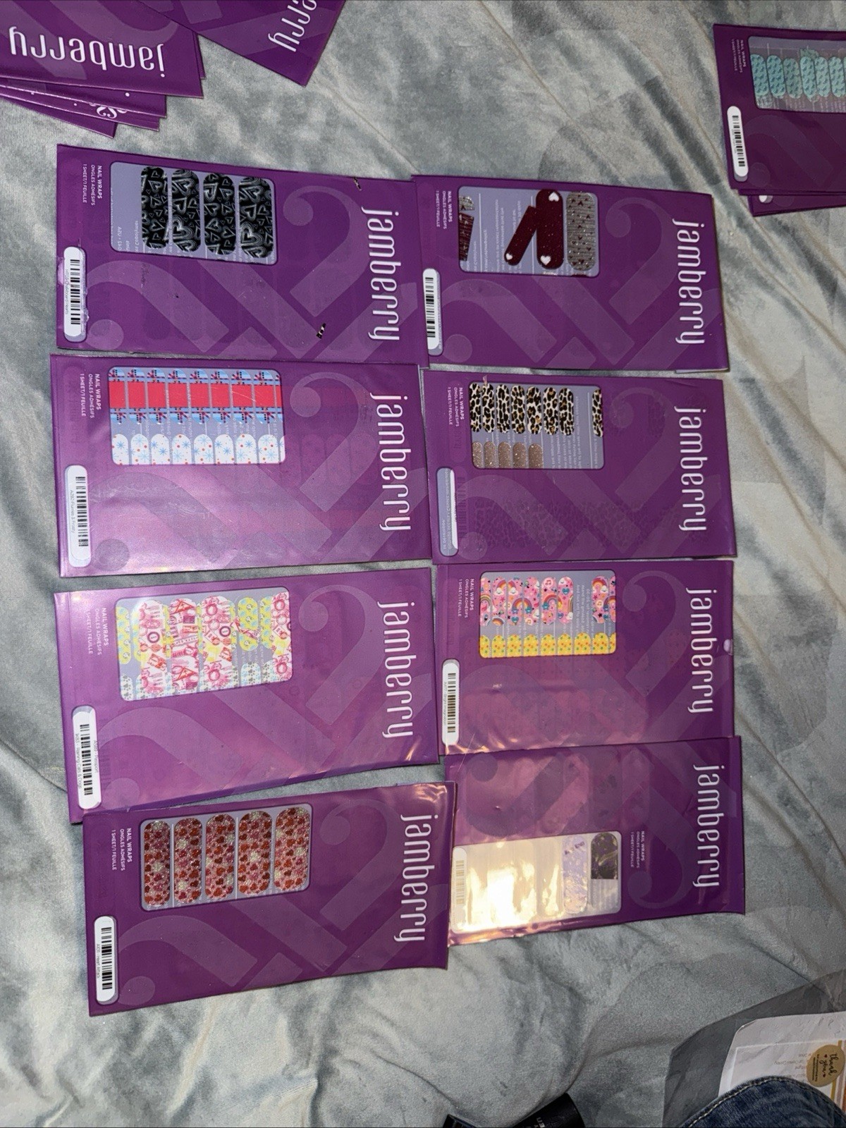Jamberry Nail Wraps Full Sheet (21) & Some Sheets Used (18) Random Lot of 39