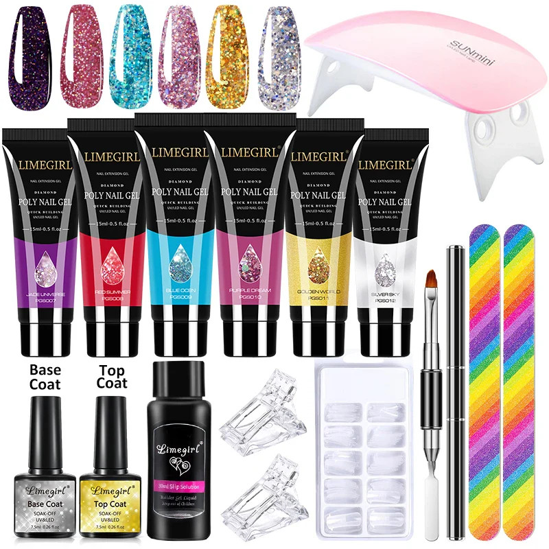 Limegirl Acrylic Manicure Kit UV LED Light Gel Varnish Kit Gel Extension NailKit