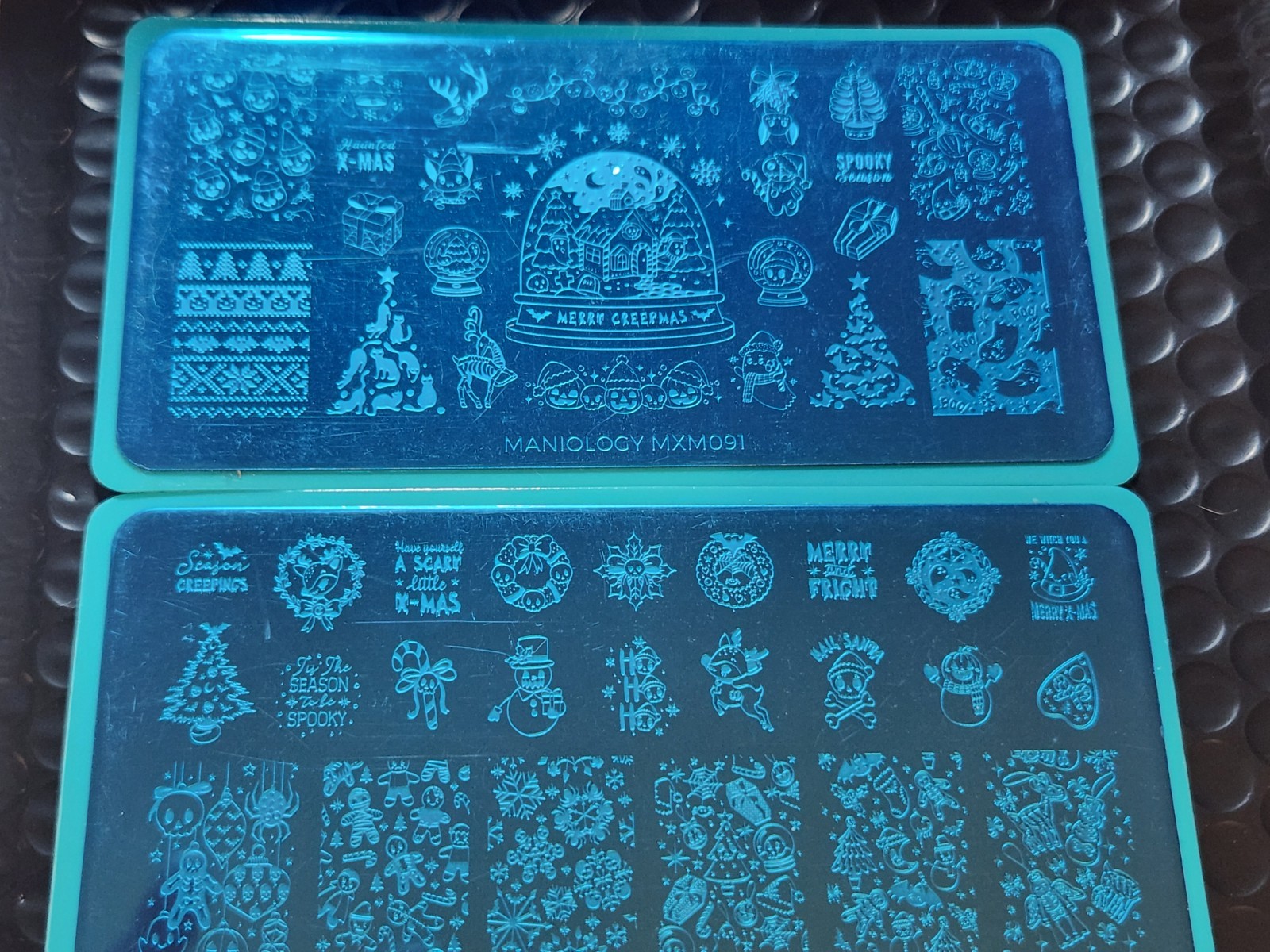 Maniology MXM091 & MXM092 Nail Stamping Plates NEW Halloween Christmas