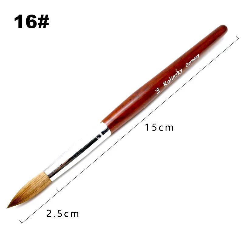 Acrylic Nail Brush Kolinsky Sable Hair Liquid Powder Crystal Pink Metal Handle