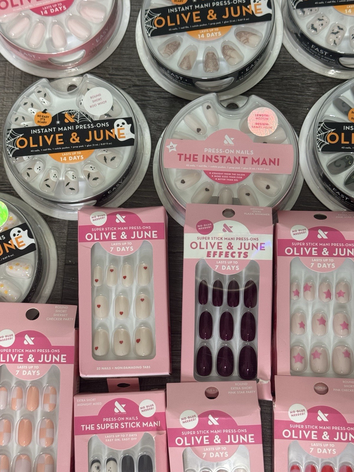 Olive & June Large 49 Piece Lot Press On Nails and Nail Care New $350+ Value