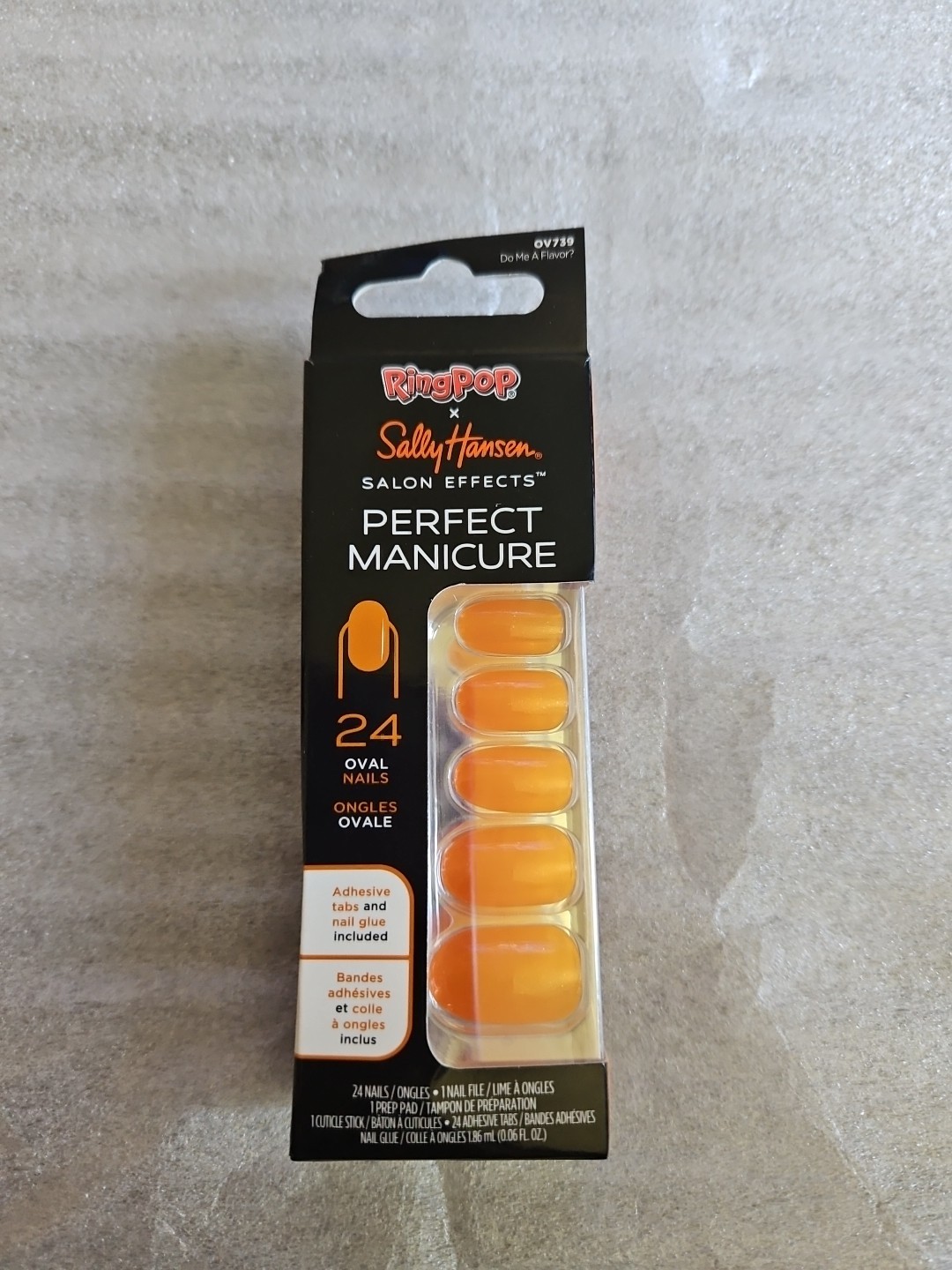 Sally Hansen Salon Effects Perfect Manicure Orange -Do Me A Favor -24 Oval Nails