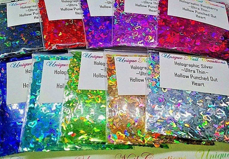 Hollow Cut HEART Shape~U Choose~Nail Art•Acrylic•Gel•Body Art•Face•Festival•USA