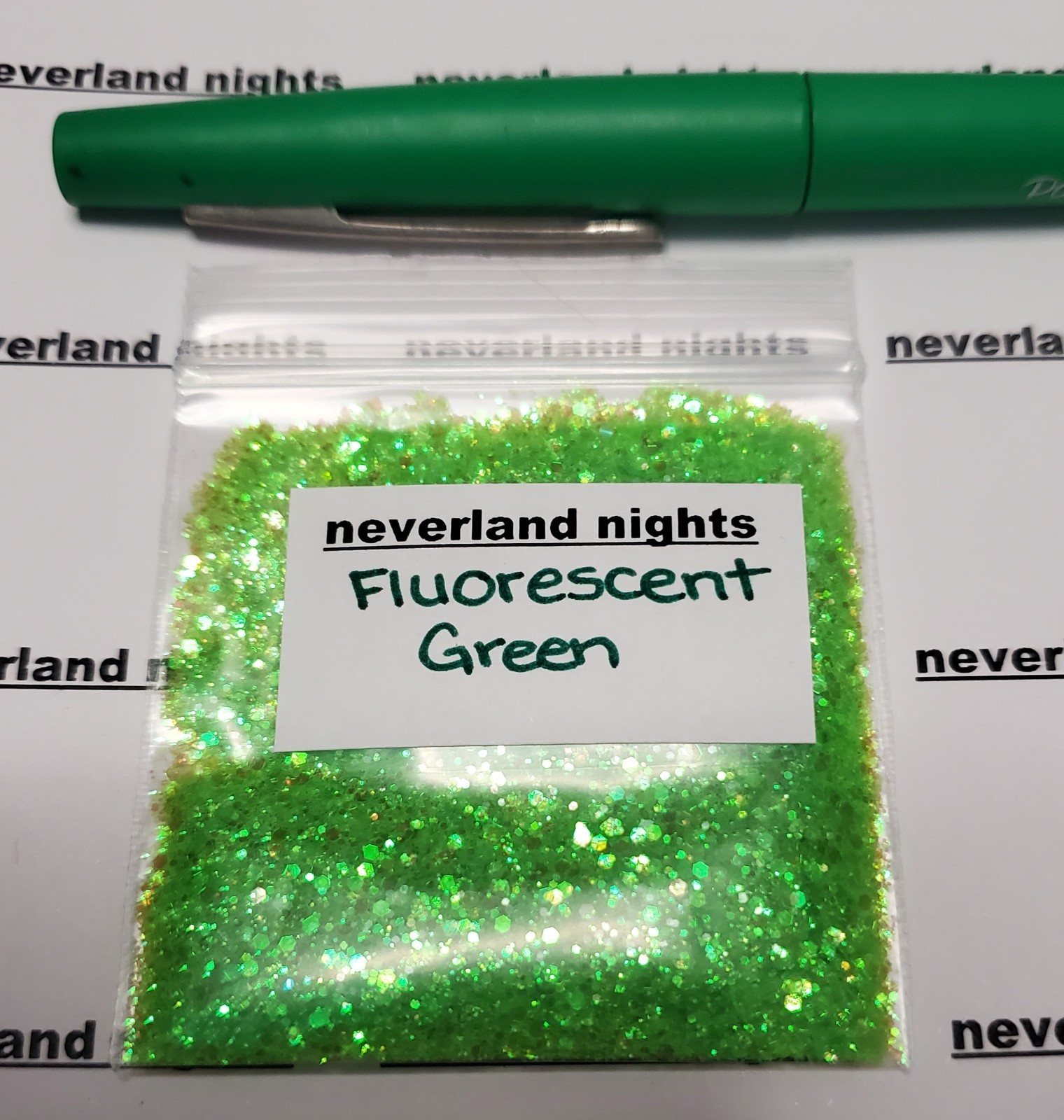 Fluorescent Light Green Metallic glitter mix for nails, acrylic, crafts 1 tsp