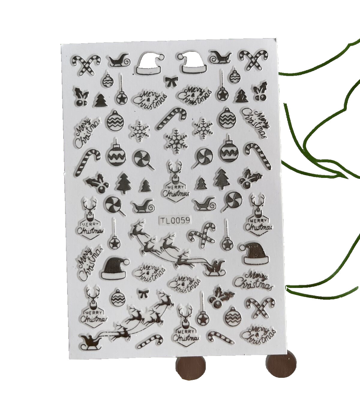 Christmas Nail Stickers TL0059 Silver