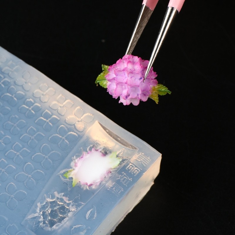 3D Hydrangea Flower Nail Art Silicone Mold For DIY Manicure Tool Nail Stencils