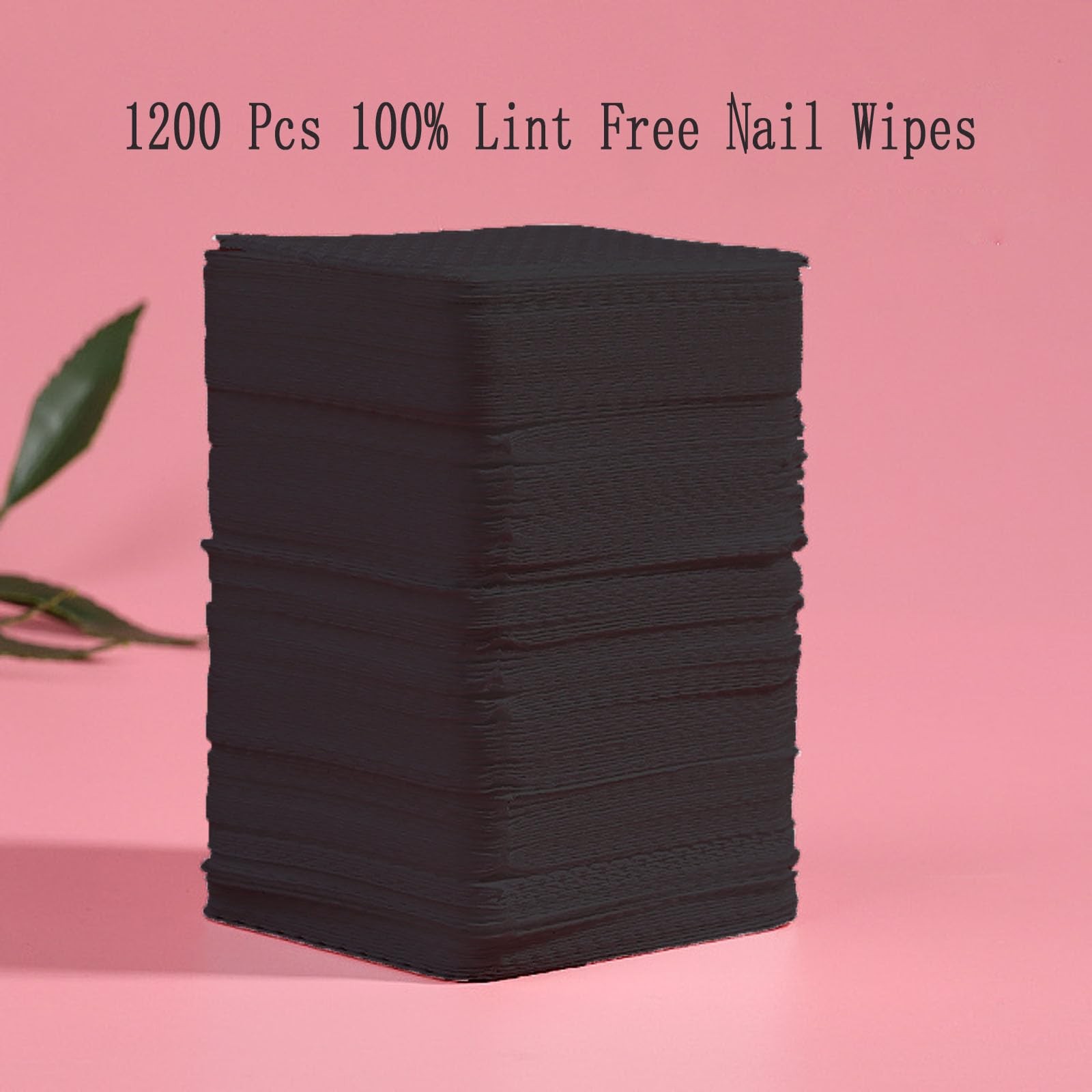 1200PCS Nail Wipes, Lint Free Wipes 1.97 Inch x Inch, Black