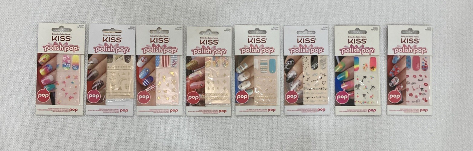 Kiss Polish Pop Nail Art Stickers 62295 Tribal & Nautical Design Mixed 8 Packs