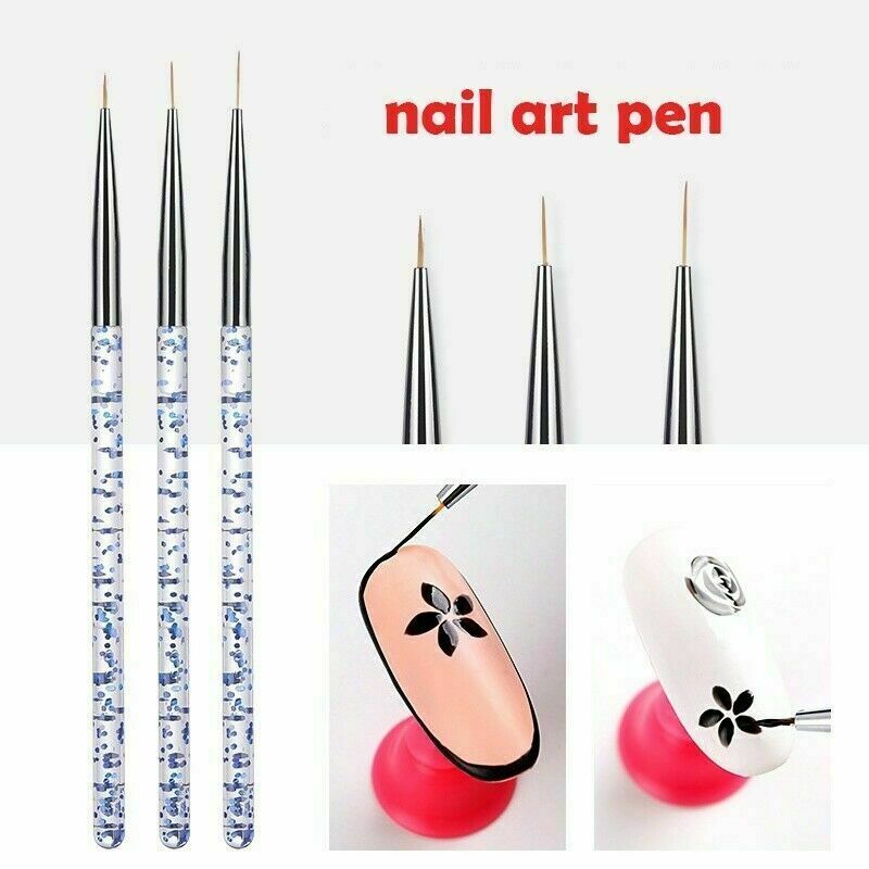 3PCS Nail Art Brushes DIY Manicure Dotting Fine Drawing Tool French Pens