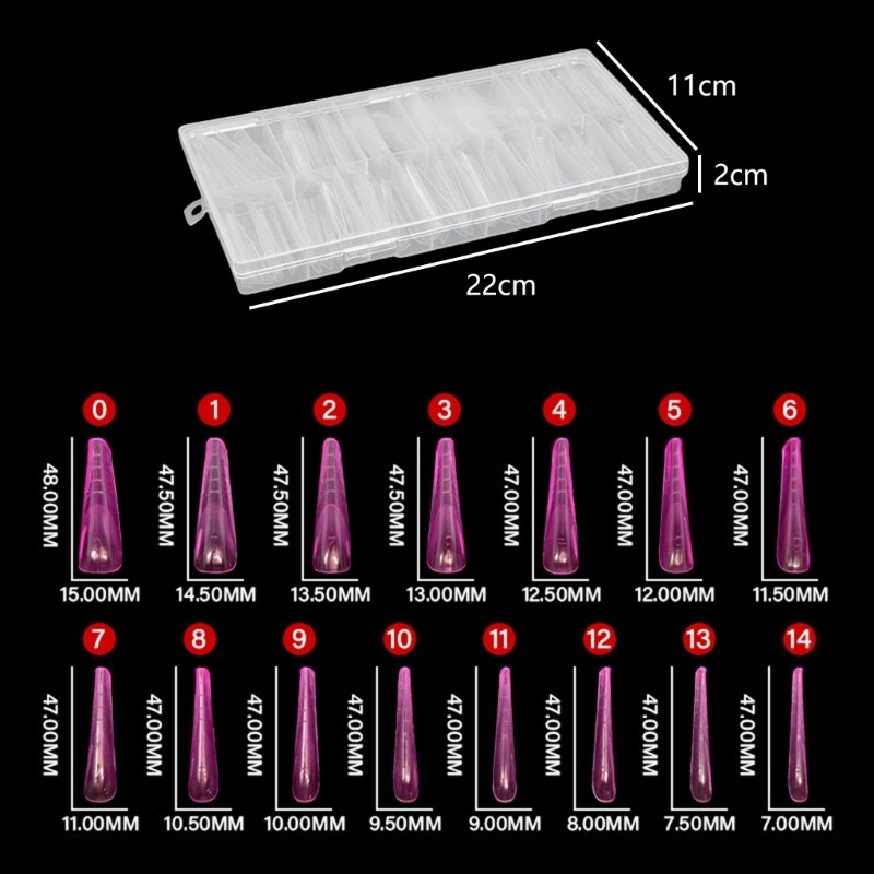 150PCS Clear Full Cover Duals Nail System Form UVS Gel Acrylic Nail Art Mold