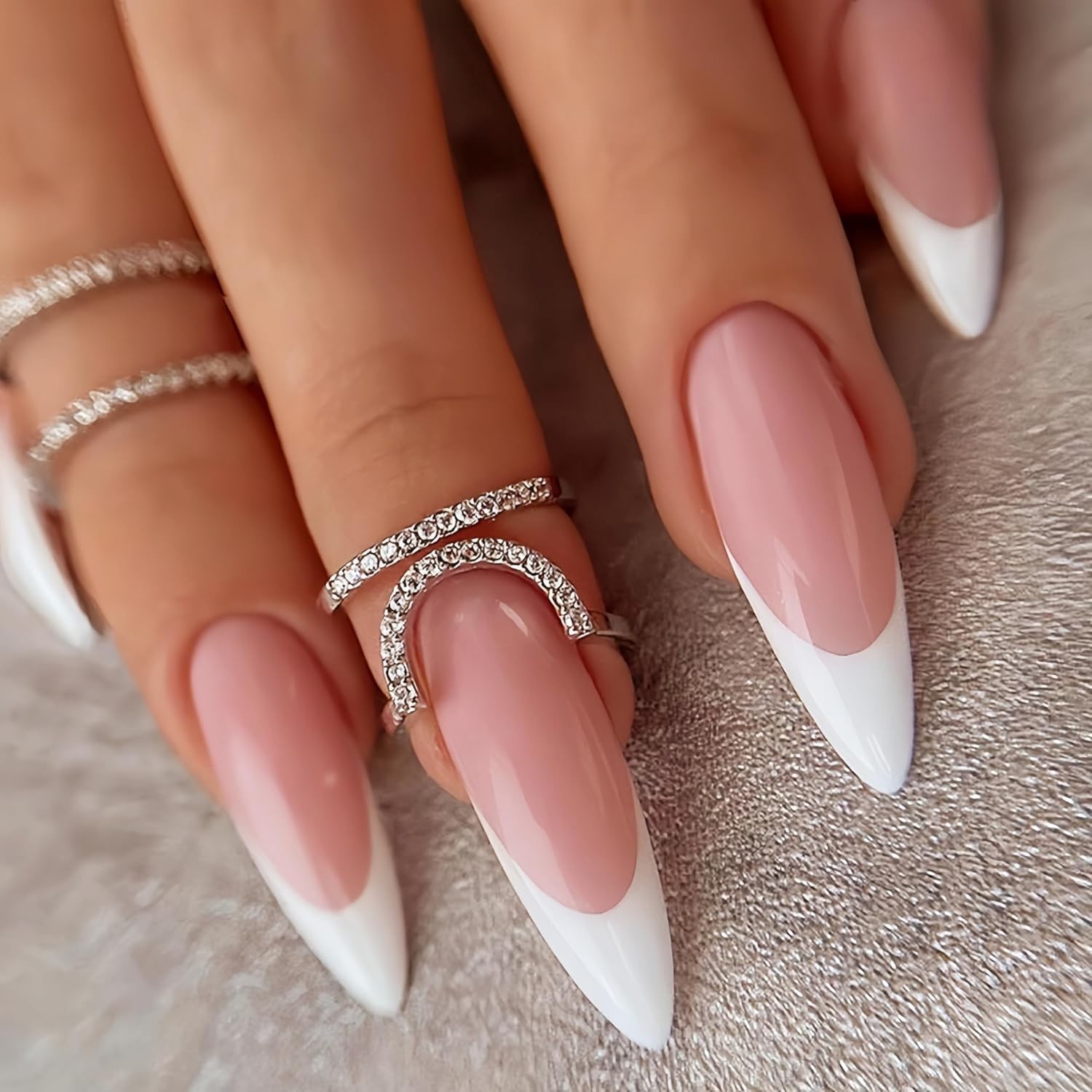 High-Quality 24pcs Nude Pink French Tip Press On Nails – Quick Application