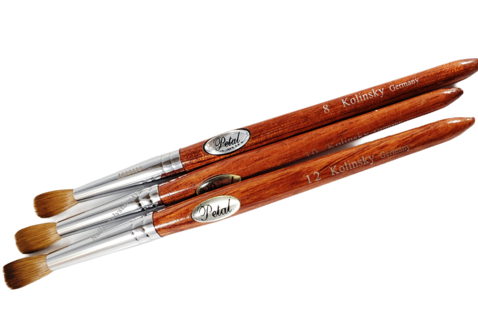 Petal Kolinsky Red Wood Handle Acrylic Nail Brush (Crimped) – Choose Your Size