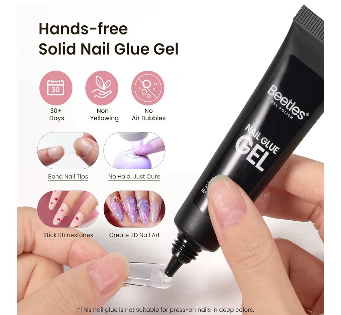 Beetles Gel Nail Kit Medium Square with Nail Dehydrator and Primer, 576Pcs