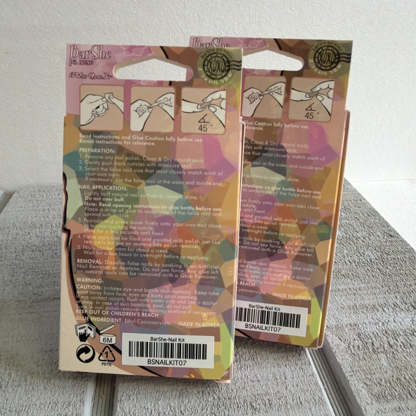 Lot Of 2 Bar She press On Nail Chips 24 Count Per Box 12 Sizes Ages 14+ New