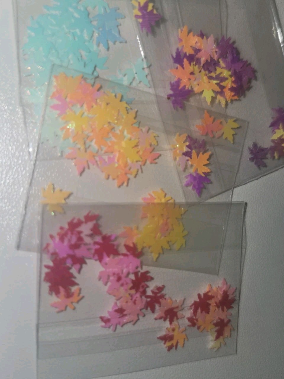 Autumn Maple Leaf Nail Art Sequins Glitter 3D Nail Flakes MultiColor .05Gr Ea Bg