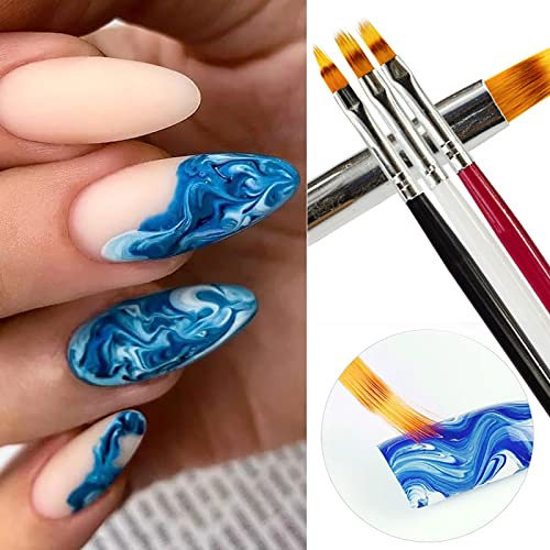 KAAGEE 5pcs Ombre Nail Brush Nail Paint Pen for Lace Line Gradient Color Ombre