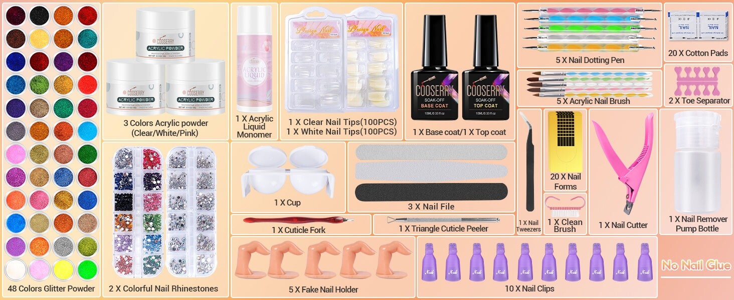 Paquete De Uñas Acrilicas Kit Profesional De Esmalte Para Pinceles Set Rutilar