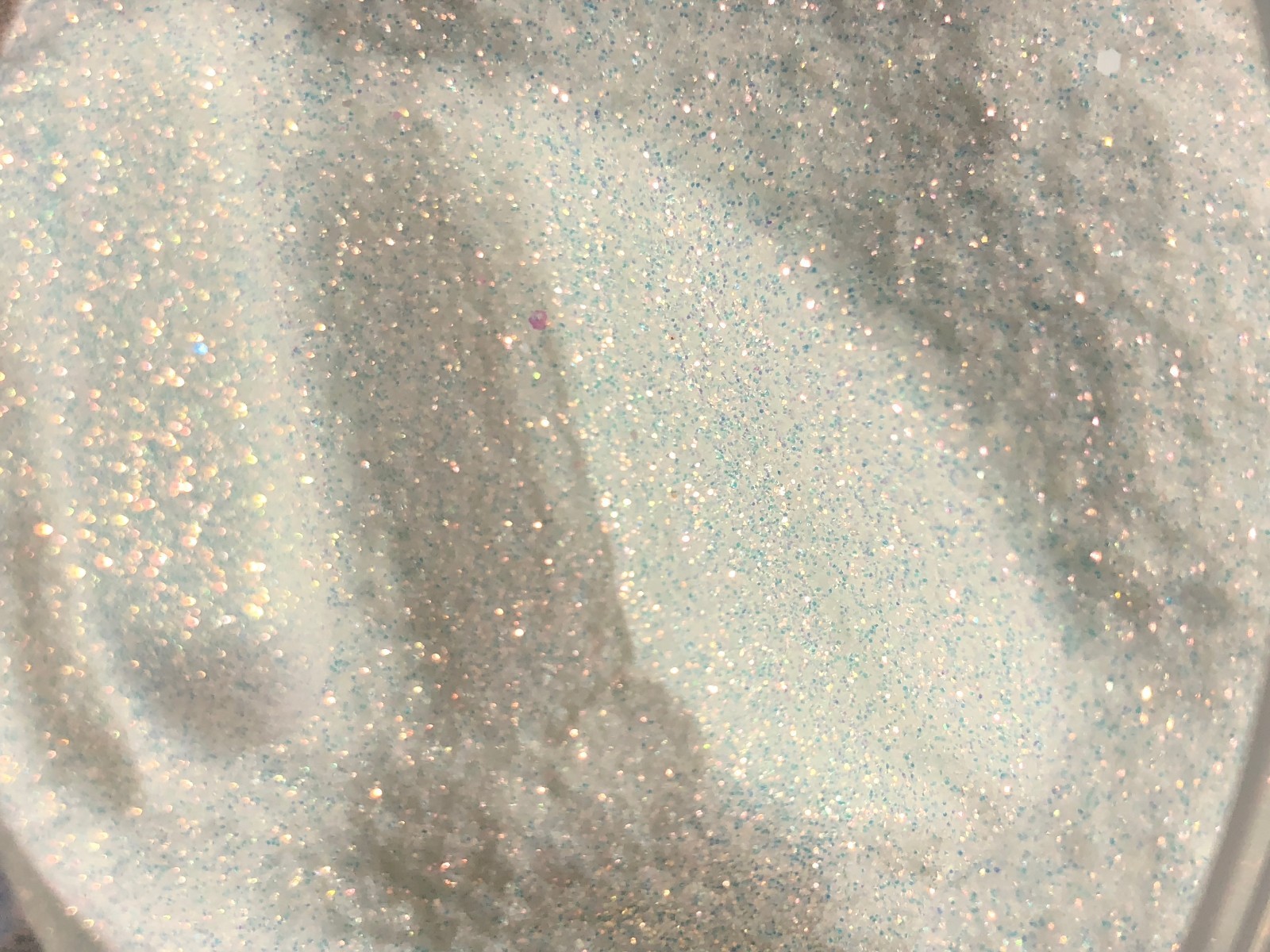 Iridescent White Glitter Hex Snow White pink blue sheen Nail Art US seller