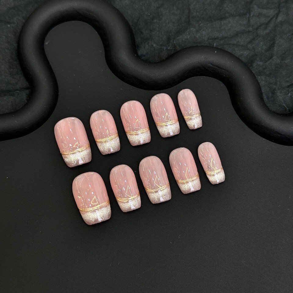 Handmade Press on Nails 10 pc set .+5 Pieces Nail Stickers