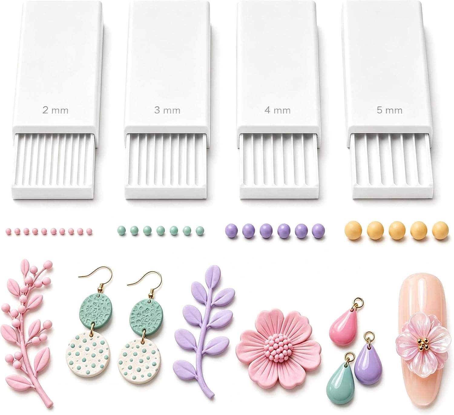 3D Print Clay Gel Ball Maker Tool, Nail Art Bead Roller for 3D Gel Flowers