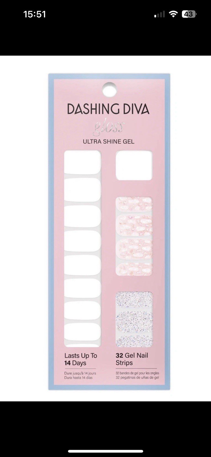 Dashing Diva GLOSS Ultra Shine Gel Nail Strips, Salt Cave, 32 Count | GS566