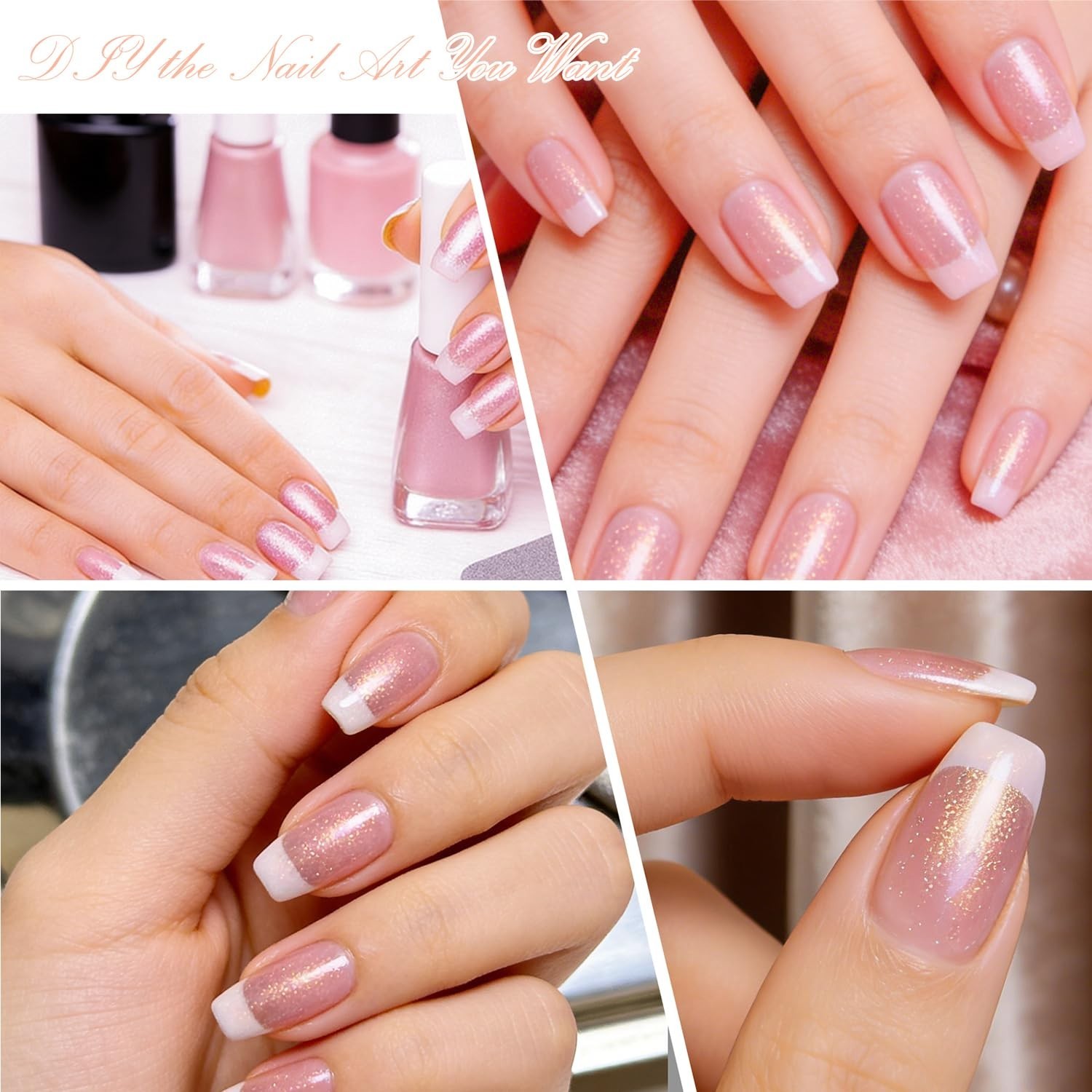 French Nail Tips 120PCS Short Square Half Cover Nail Tips Press On Nails 12 S…