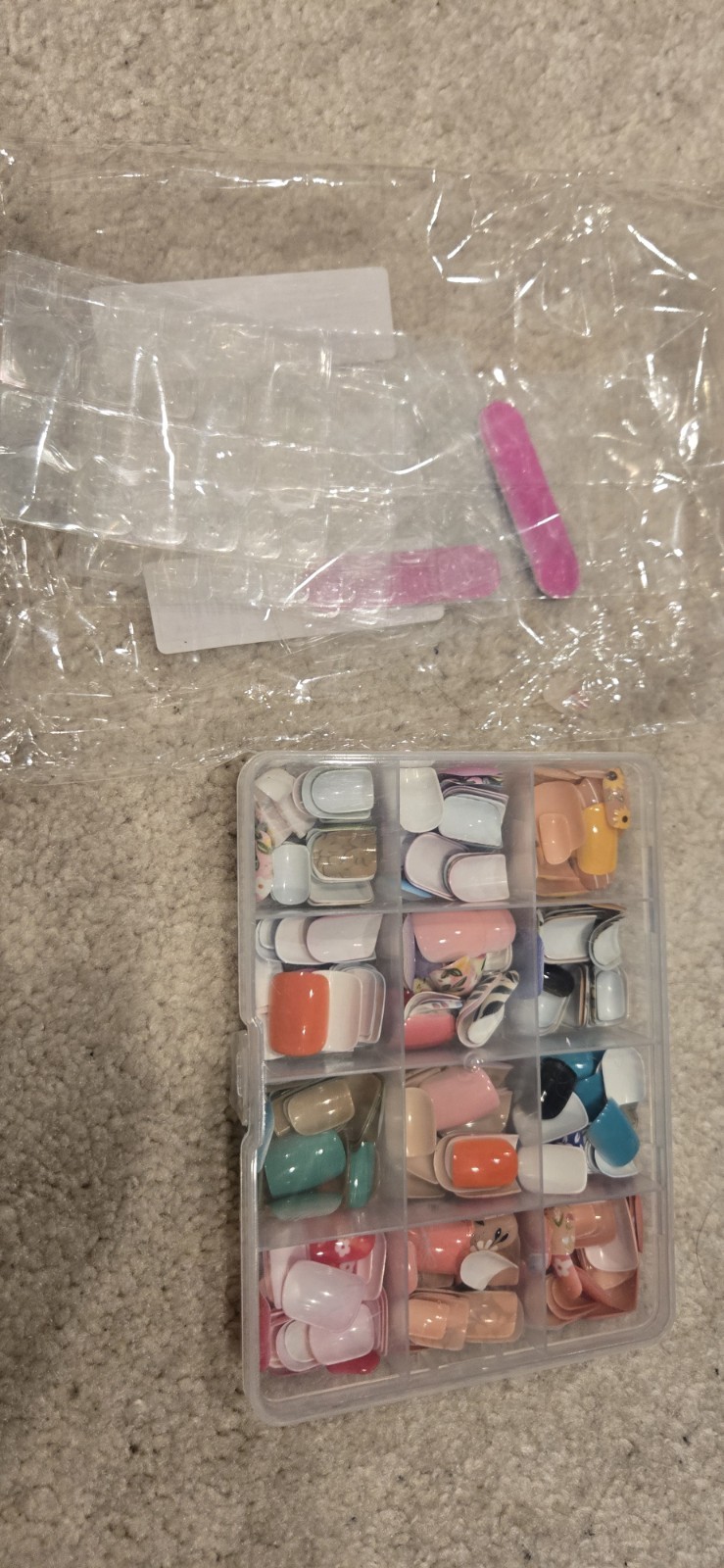 Glue On Colorful Nails Press On Nais Glue Not Included. Printed Nails. Box 120
