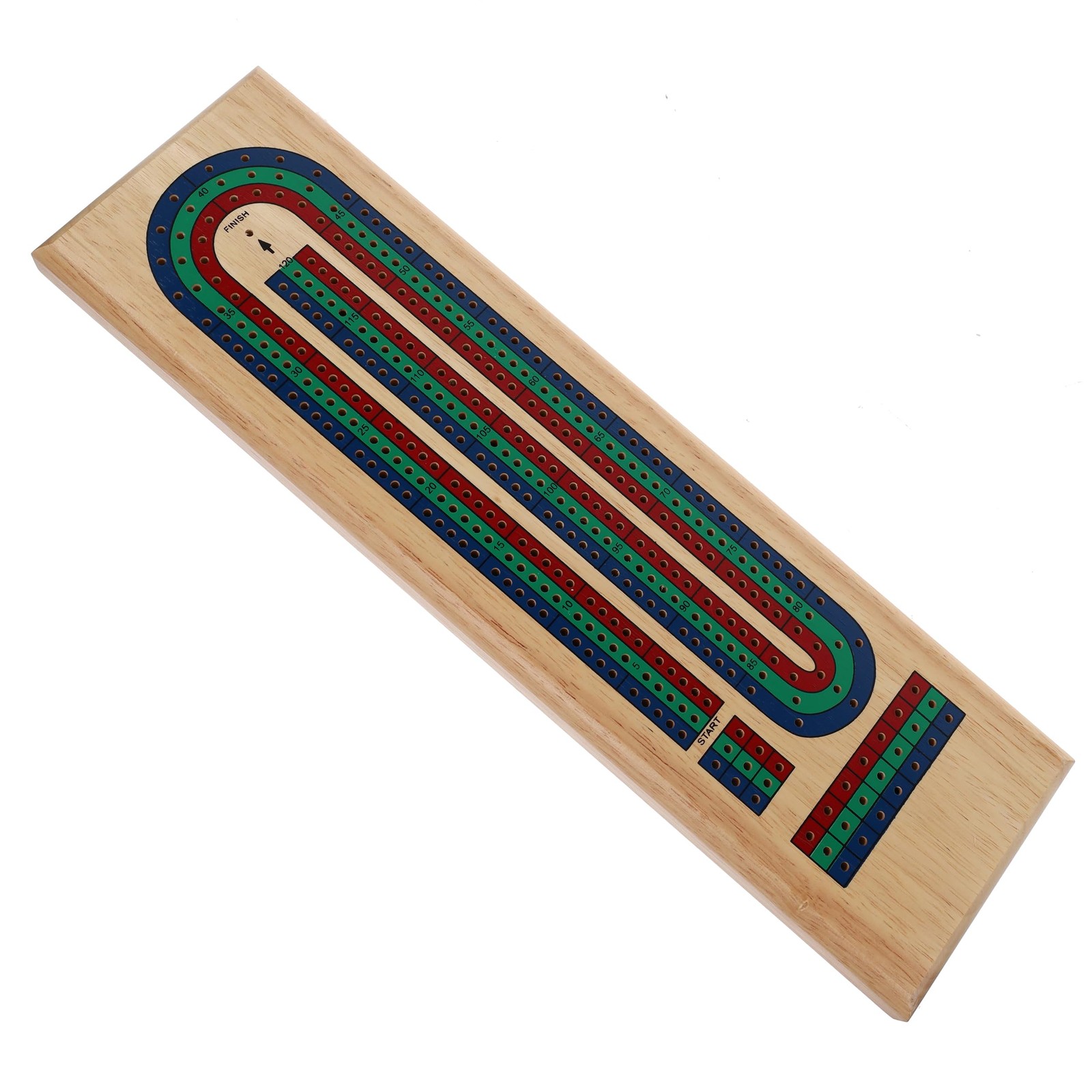Wood Expressions Cribbage 3 Track – Red Blu Gre Medium, Brown