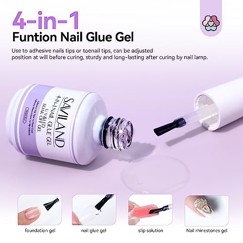 SAVILAND Toe Nail Tips and Glue Gel Kit with Nail Drill, 500 Pcs