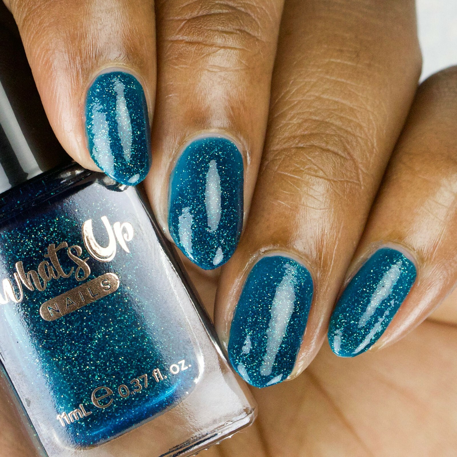 Teal Good Moment Regular Polish (Dark Teal with Glitter), Polish for Nail Art