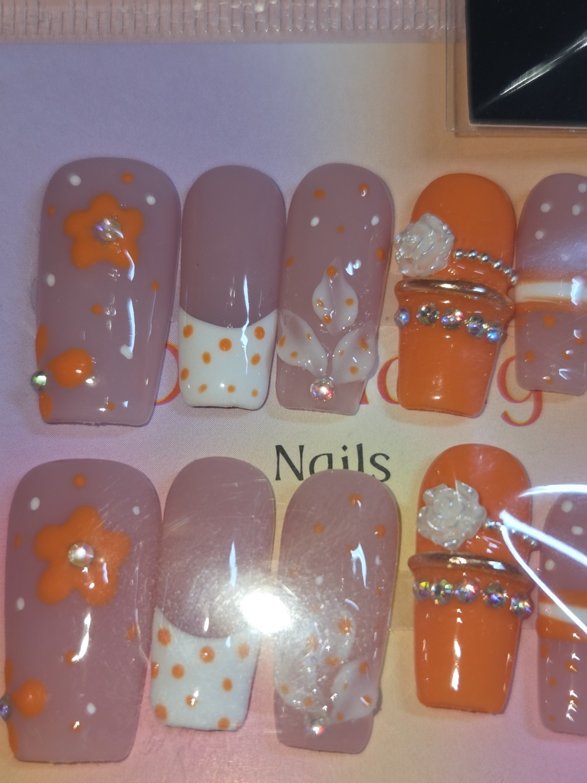 Press On Nails Handmade Medium Short Square Bundle Of 3