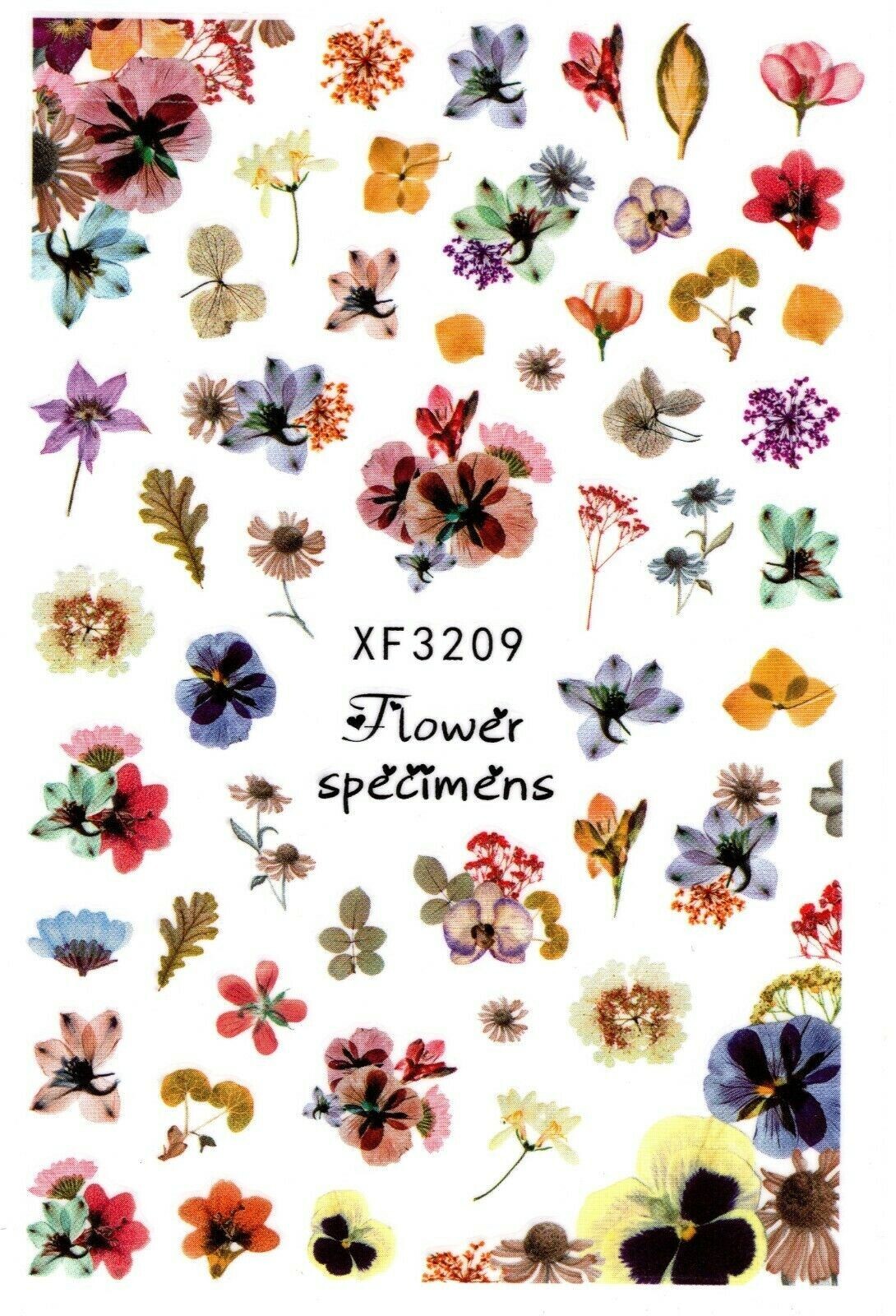Nail Art 3D Stickers Stones Design Decoration Tip Flower Purple Pink XF3209 NS34