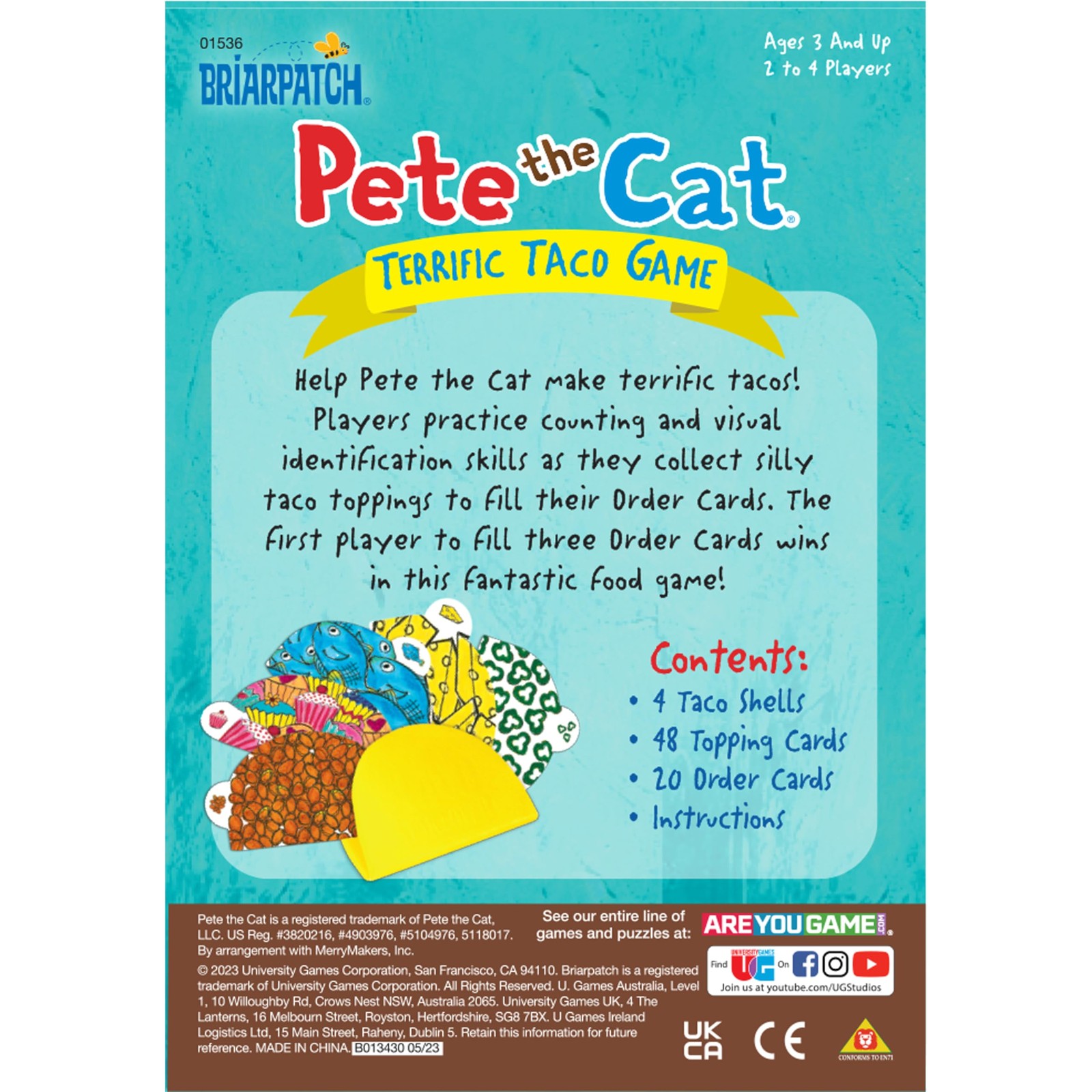 Briarpatch, Pete The Cat Terrific Taco Game, Based On Early One Size, Blue