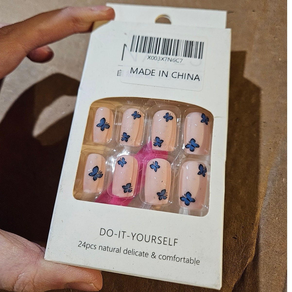 Boutique Blue Butterfly Press-On Nails ~ DIY ~ Natural Delicate Comfortable