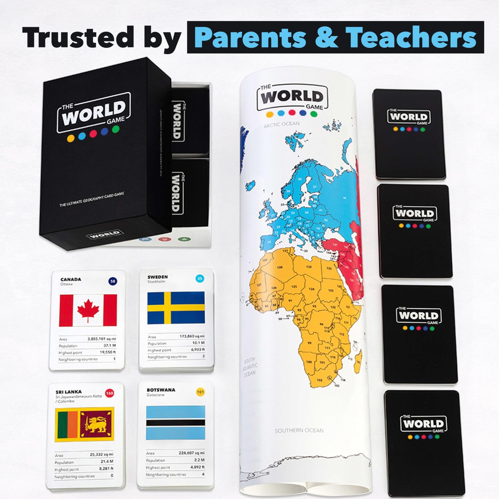 The World Game – Geography Card – Educational Games One size, Multicolor