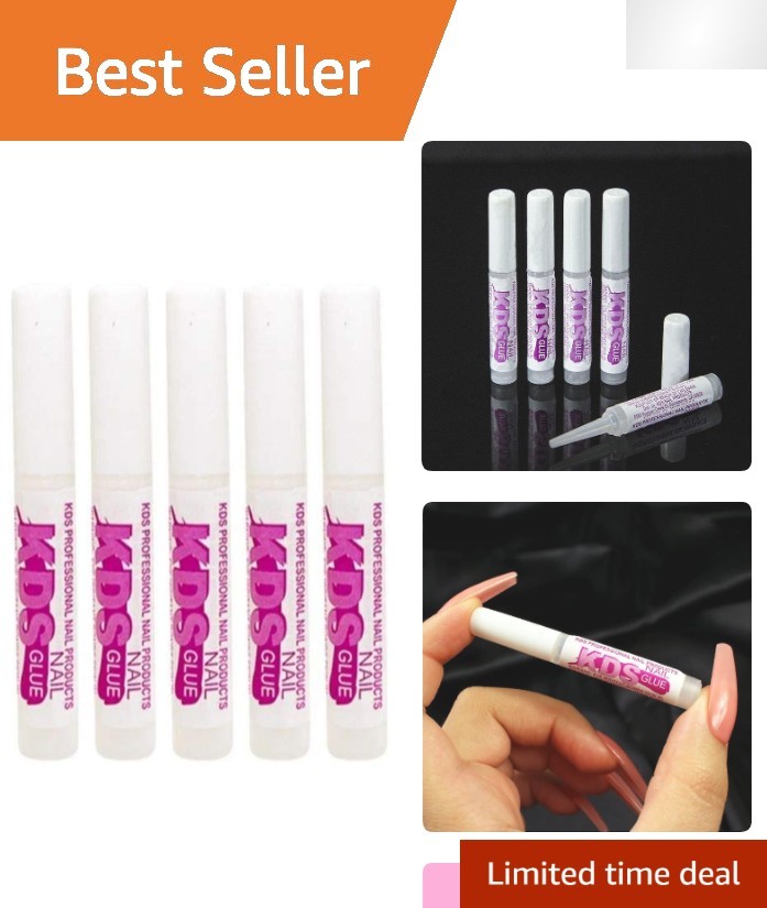 Water Resistant Nail Glue Set – 5 x 0.07 oz Super Bond Adhesive for Nail Tips