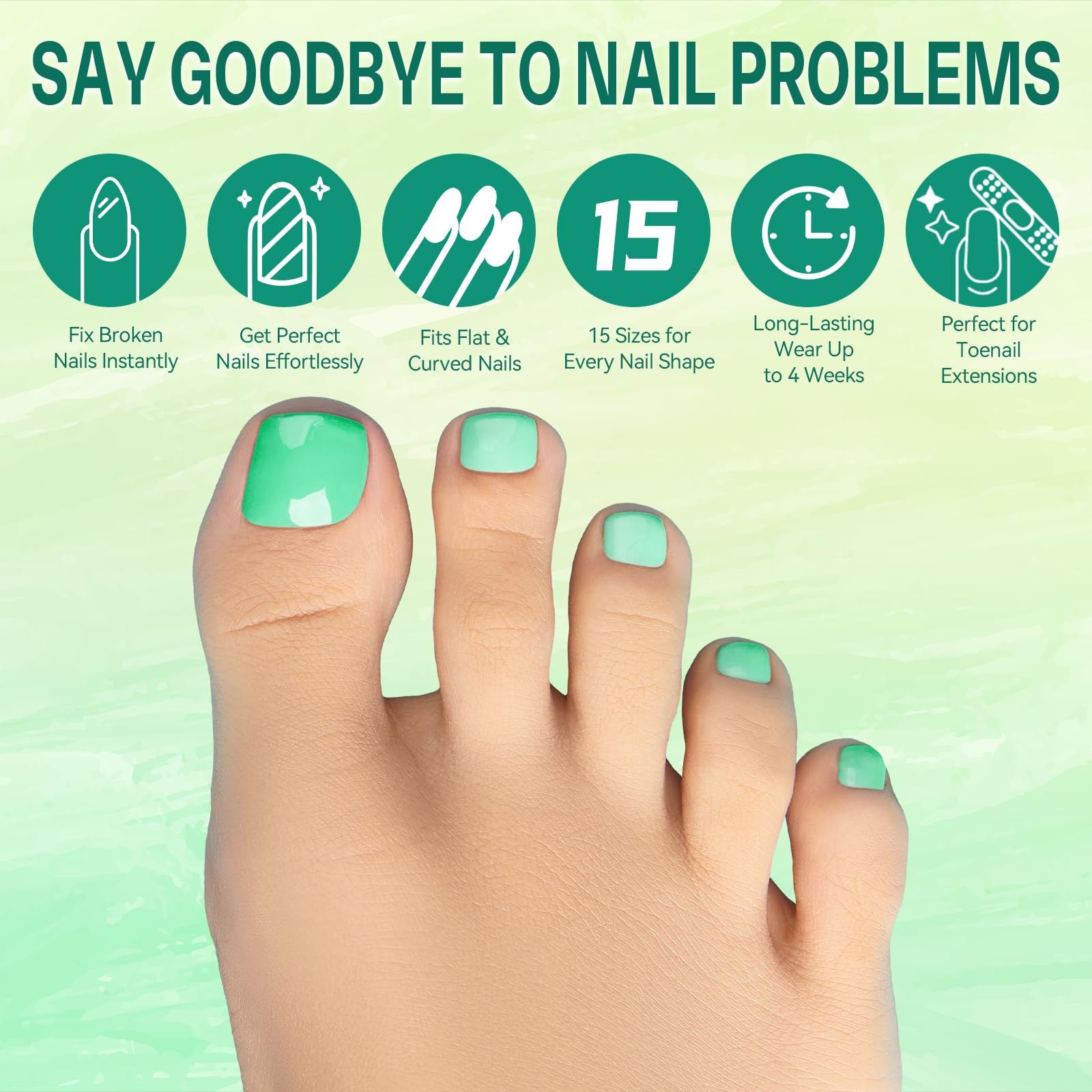 300PCS Polygel Nail Forms for Toes, Reusable Dual Forms for Poly Extension, F…