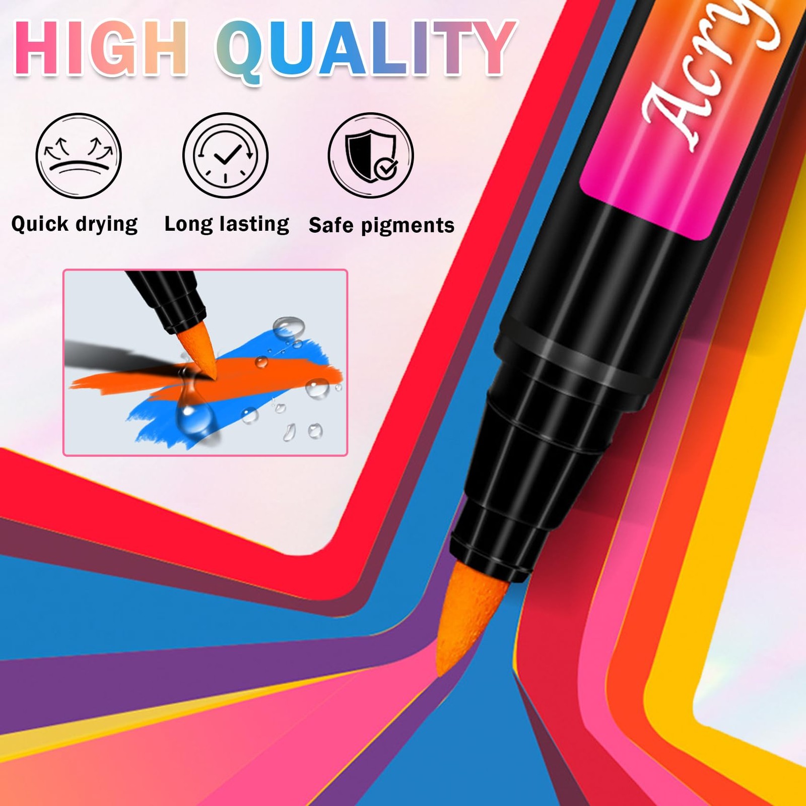 AOAZXBB 12 Colors Nail Art Pens Set Polish Pens,Quick Drying 12