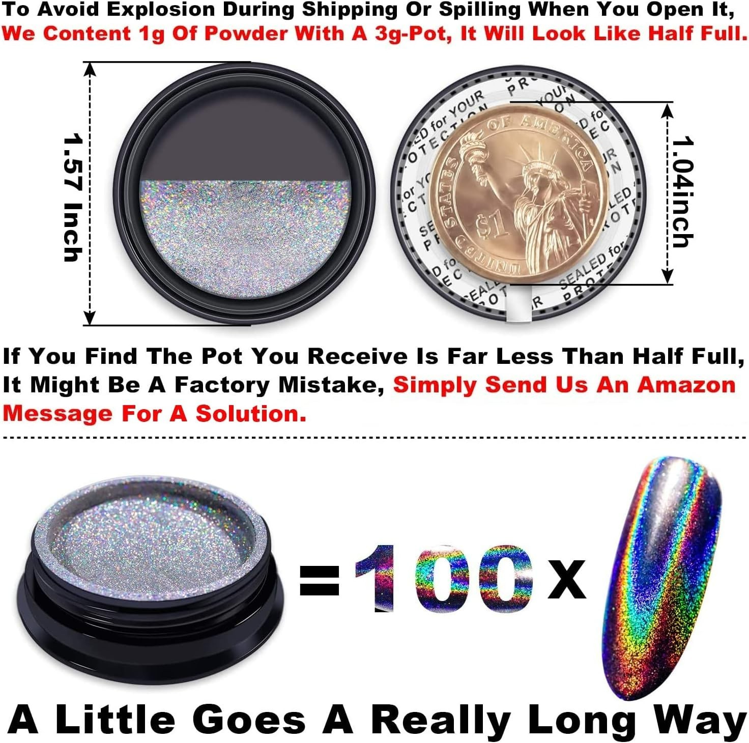 Holographic Nail Polishing Powder Fine Rainbow Holo Unicorn Mirror Laser Effe…