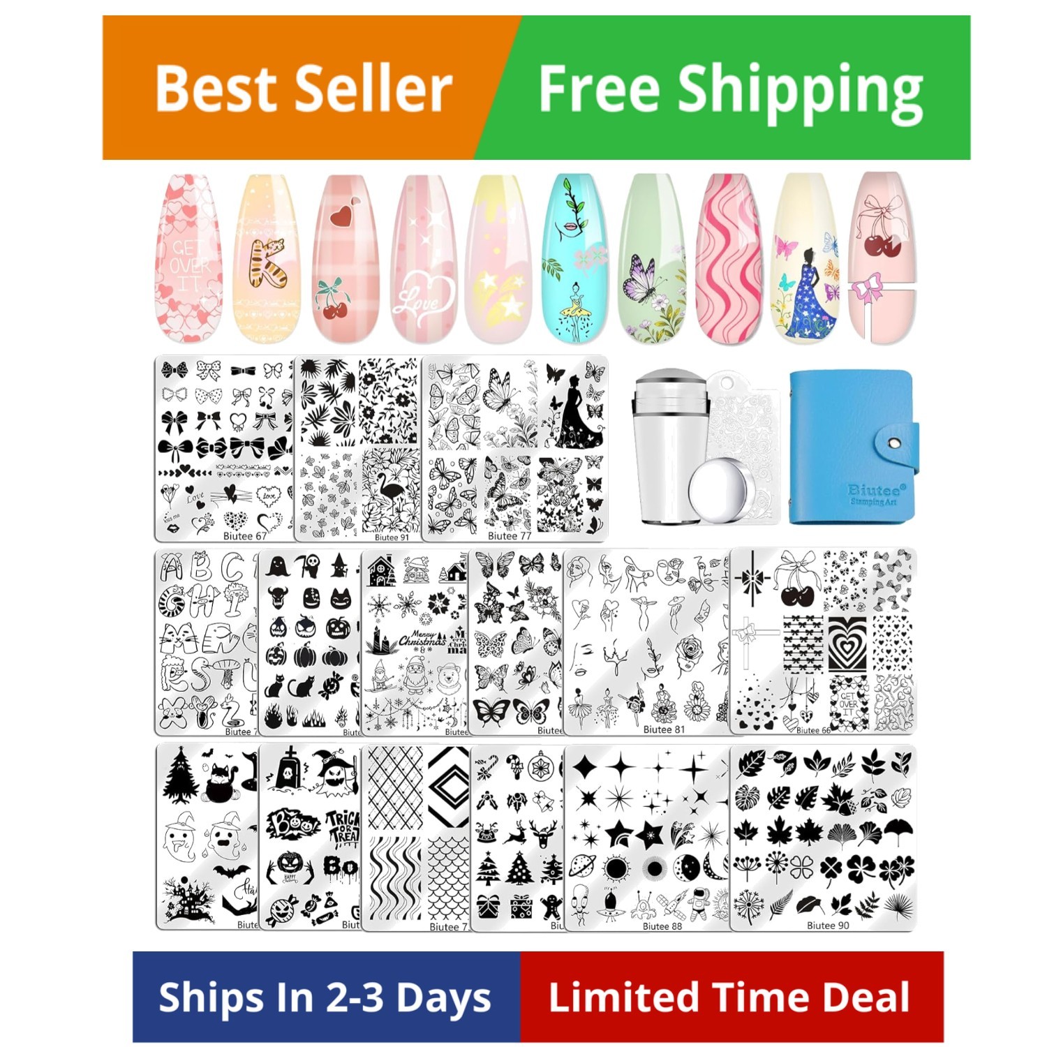 Nail Stamping Plate 15PCS Nail Stamper Kit Nail Art Stamping Plates Set with …