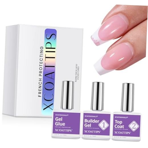 French Protection Set, Gel Glue, Builder Gel, Top Coat, 15ML | Z – Clear-05